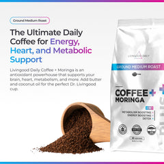 Livingood Daily label detail highlighting organic and non-GMO advantages