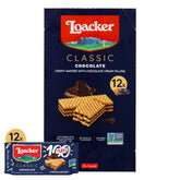 Loacker front packaging showing 12-pack, convenient snacks