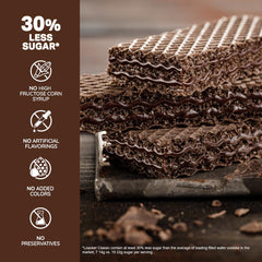 Loacker wafer cross-section showing layers and texture, crisp creamy contrast benefit