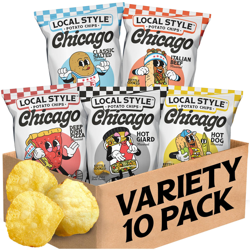 local style front packaging showing variety pack and bold Chicago branding for gifting