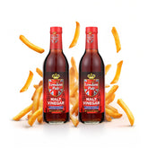 London Pub malt vinegar front packaging showing bottle and two-pack benefit