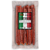Long John Snacks front packaging showing 16 oz Italian salami sticks for convenient protein