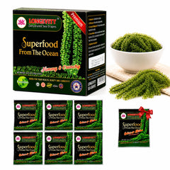 LONGEVITY front packaging showing organic sea grapes and benefits