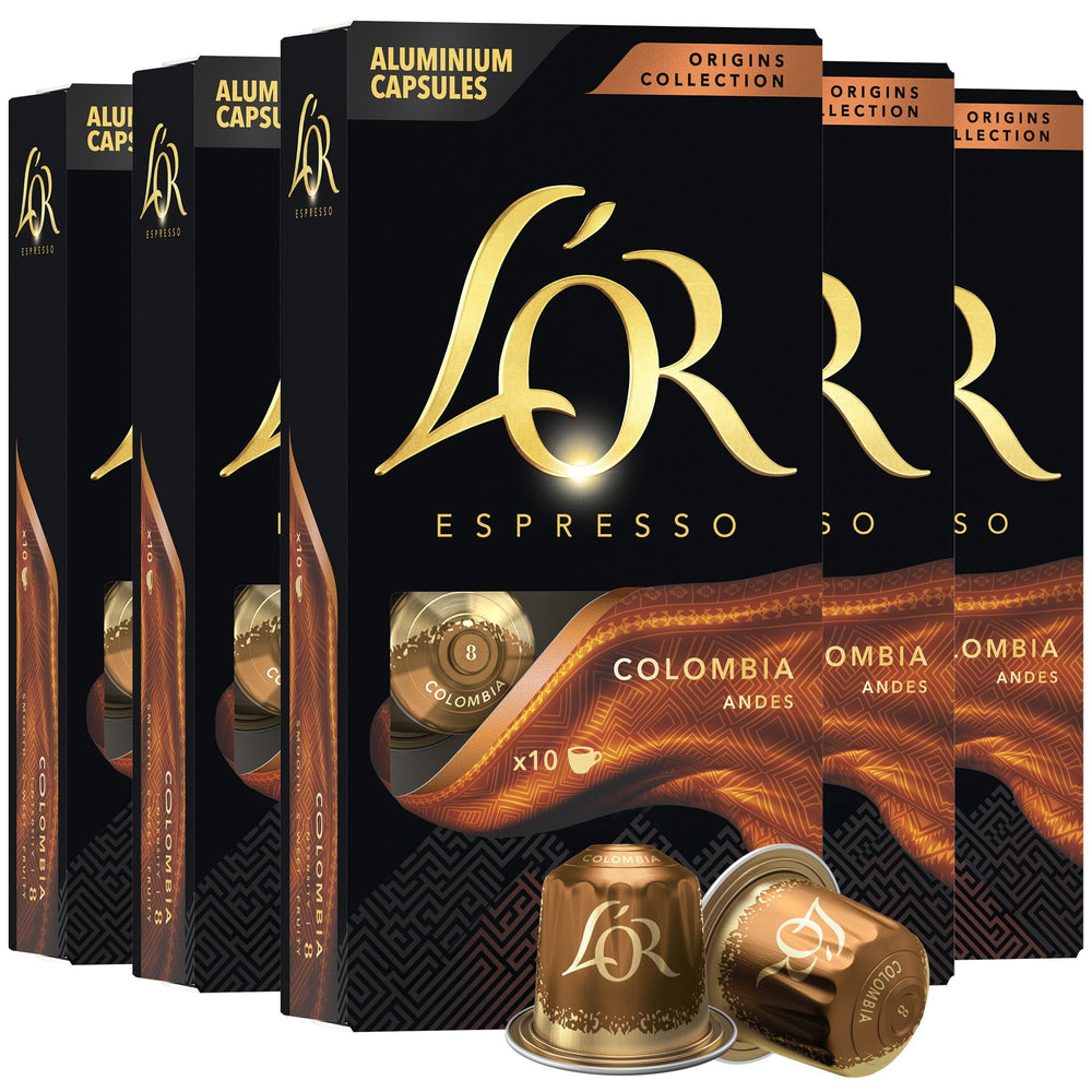 L'OR front packaging showing 50-count box and benefits