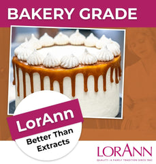 Close-up of LorAnn Oils label highlighting caramel emulsion details