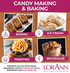 Pouring LorAnn Oils caramel emulsion into mixing bowl for flavor boost