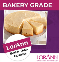 Close-up label of LorAnn Oils emulsion highlighting product identity and use