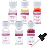 LorAnn Oils pack front view showing six 1-dram bottles and free dropper for convenience
