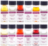 LorAnn Oils front packaging of 12 super-strength fruit flavors, compact sample kit benefit