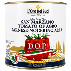L'Oro Del Sud front packaging showing D.O.P badge and large can for authentic cooking