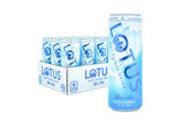 Lotus Plant Power Blue Lotus front packaging showing huckleberry flavor and low-calorie benefit
