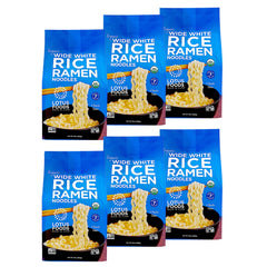 Lotus Foods front packaging showing organic wide white rice ramen benefits