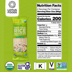 Lotus Foods close-up of uncooked heirloom rice noodles highlighting texture