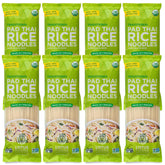 Lotus Foods front packaging showing organic pad thai noodles and benefits