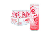 Lotus Plant Power front can showing Red Lotus label and calorie details for quick selection
