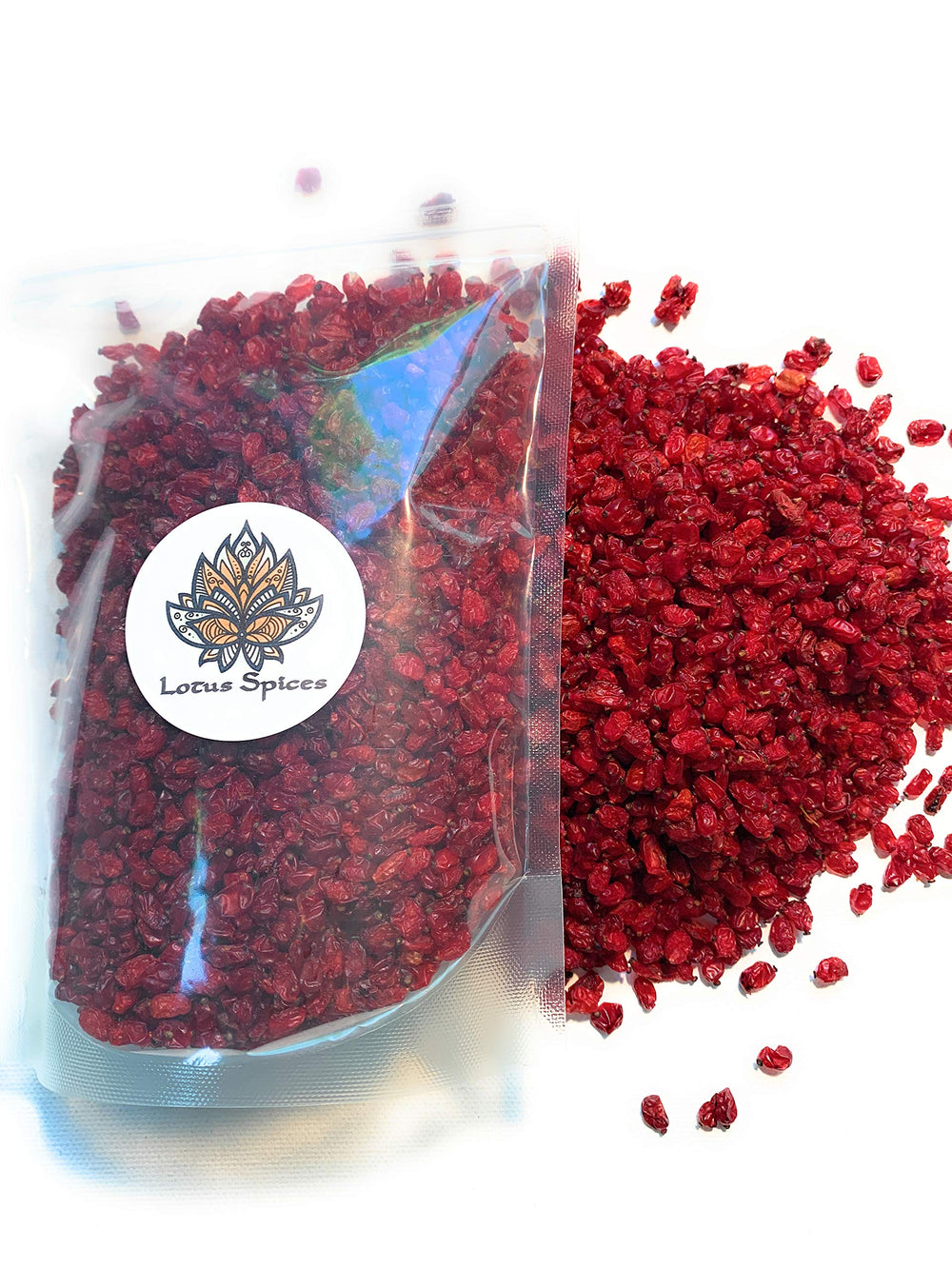 Lotus Spices front packaging showing 1 pound bag and product benefit freshness