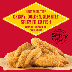 Louisiana Fish Fry breaded fillet frying in pan showing fast golden crisp benefit