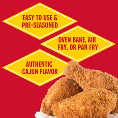 Louisiana Fish Fry coated chicken close-up showing golden crunchy texture and savory flavor