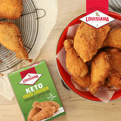 Louisiana Fish Fry crispy wing in air fryer demonstrating quick low-oil crisping benefit