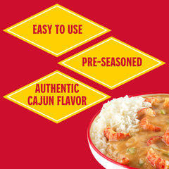 Louisiana Fish Fry etouffee opened packet showing dehydrated spices and vegetables for easy cooking