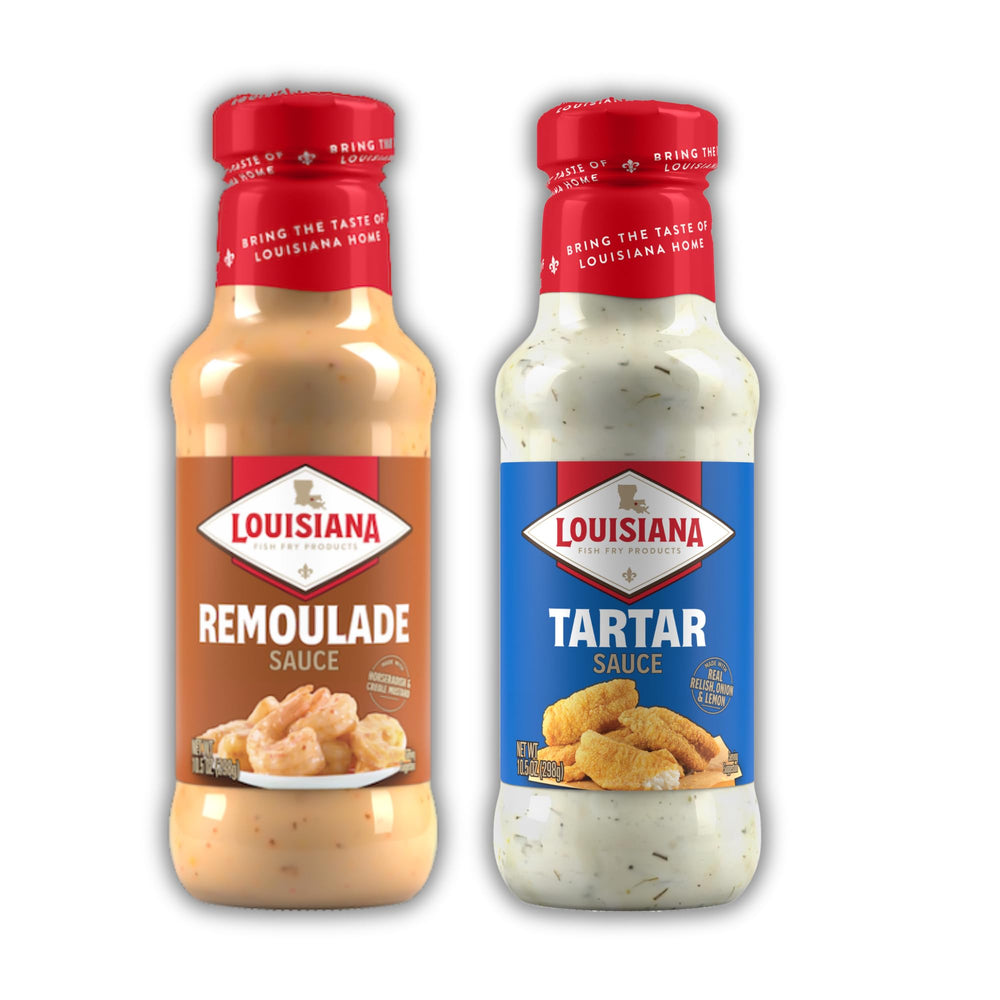 louisiana fish fry front packaging showing both jars, convenient duo