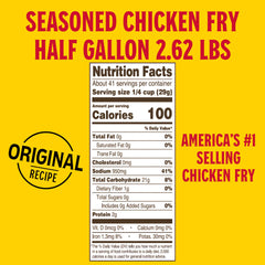 Louisiana Fish Fry powder being poured from jug highlighting easy preparation