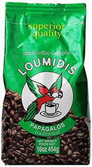 Loumidis Papagalos close-up of fine grounds, demonstrates texture for briki extraction