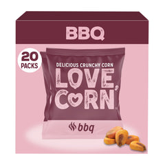 Love Corn BBQ front packaging showing 0.7oz bag and branding for easy grab-and-go