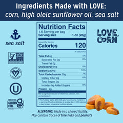 Love Corn kernel close-up highlighting crunchy texture and clean ingredients benefit