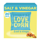 Love Corn front packaging showing 0.7oz single-serve pack and brand logo benefits