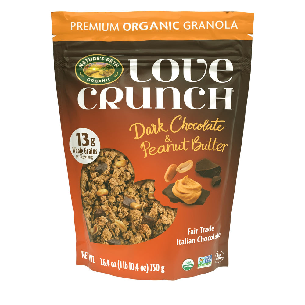 Love Crunch front packaging showing pouch and branding with shelf-ready appeal