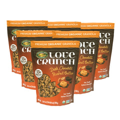 Love Crunch granola cluster close-up highlighting crunchy nuts and chocolate benefit