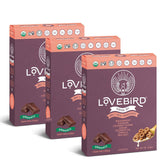 Lovebird front packaging showing clean organic branding and benefits