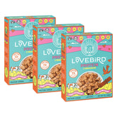 Lovebird cereal pack front view showing cinnamon flavor and protein benefit