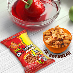 Lucas Skwinkles pouch held in hand to show pack size and portability for on-the-go snacking