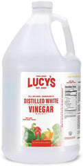Lucy's front label on gallon bottle showing product and clear benefit for multiuse
