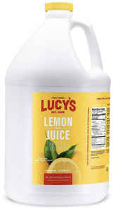 Lucy’s front label on 128 fl oz gallon showing brand identity and container benefit