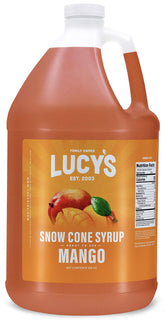 Lucy's mango front packaging showing bright bottle and brand for easy identification