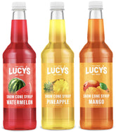 Lucy’s Tropical Pack front packaging showing three 32 oz bottles for easy serving