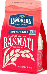 Lundberg front package showing 32 oz bag and product branding, clear storage benefit