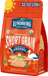 Lundberg package front showing regenerative organic certification and benefits