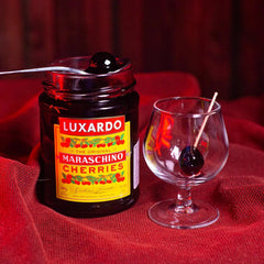 luxardo bitter orange bottle label clearly visible with artisanal design benefit: easy identification