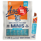 Luxenton front packaging showing 24-count mini beef sticks and clear branding for pantry convenience