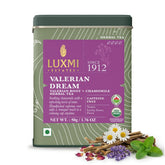 Luxmi Estates front pouch showing product and organic badge for restful ritual