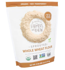 LuxProdX One Degree front packaging showing 5 lb bag and organic seal for pantry-ready baking