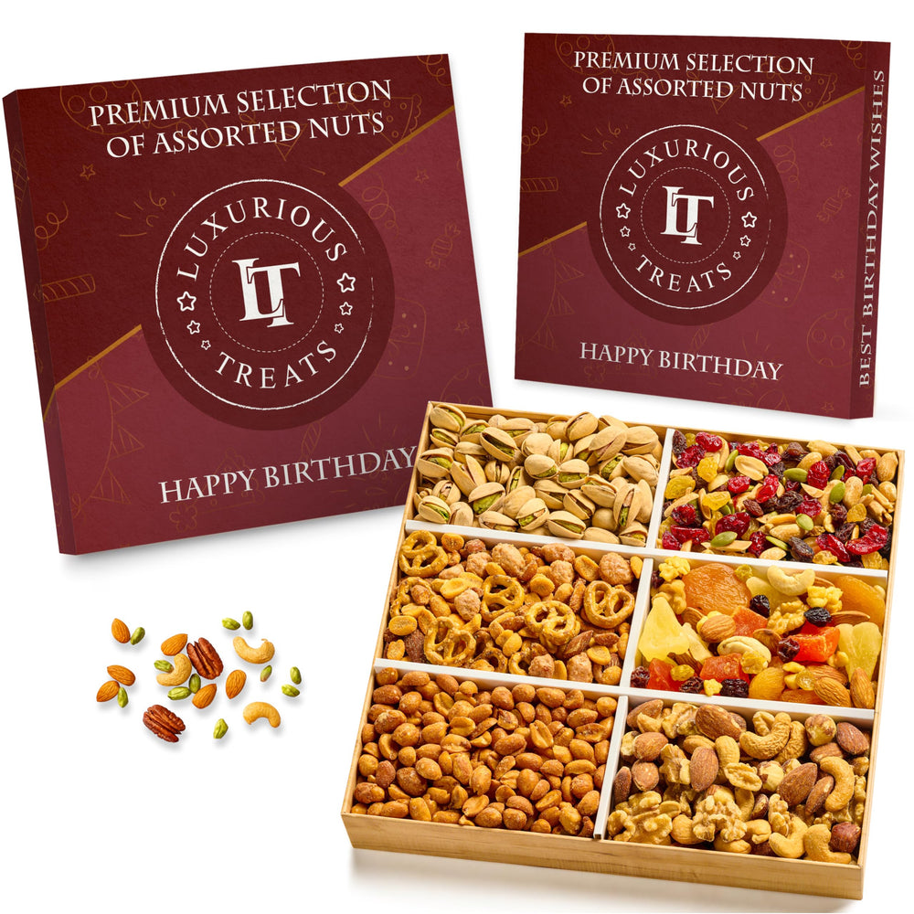Luxurious Treats front packaging gift-ready for birthdays and convenience