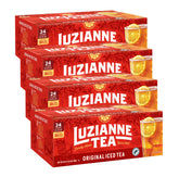 Luzianne front packaging showing gallon-size unsweetened bags, clear labeling benefit