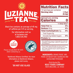 Luzianne pod close-up revealing tea blend texture and real leaves for rich iced flavor