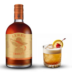 LYRE'S bottle front view showing premium non‑alcoholic amaretti for mixing