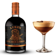 Lyre’s bottle front view showing elegant label and zero‑proof appeal